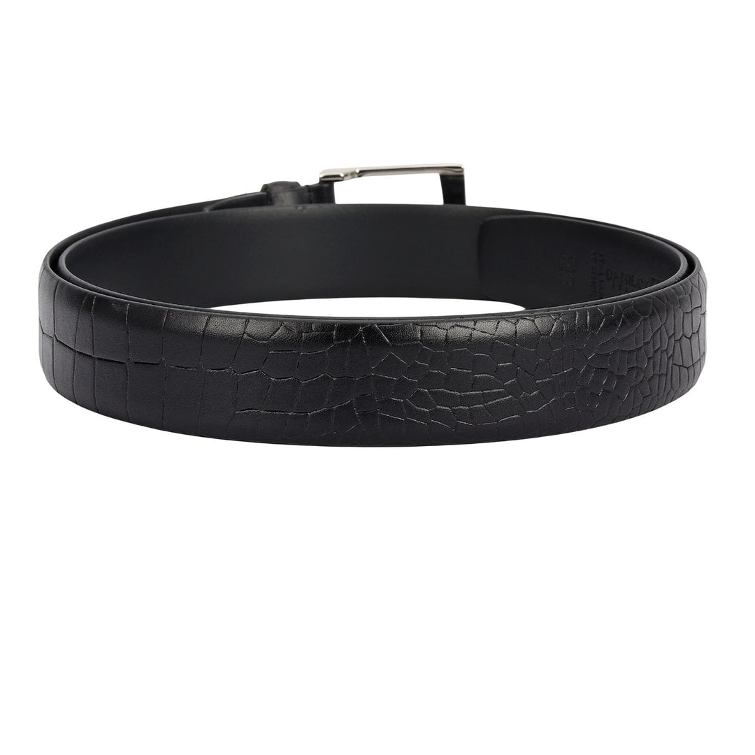 Formal Croco Leather Mens Belt-Black
