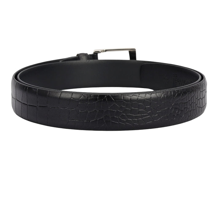 Formal Croco Leather Mens Belt-Black