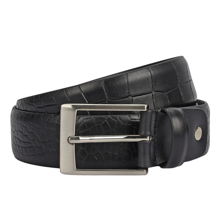 Formal Croco Leather Mens Belt-Black