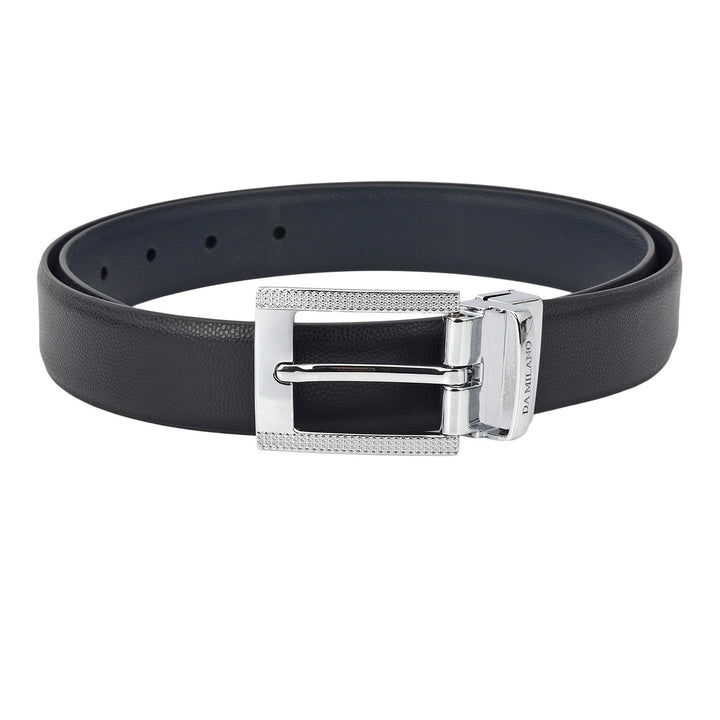 Formal Embossed Leather Reversible Mens Belt - Black & Blue