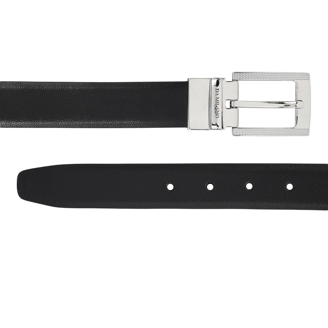 Formal Embossed Leather Reversible Mens Belt - Black & Blue