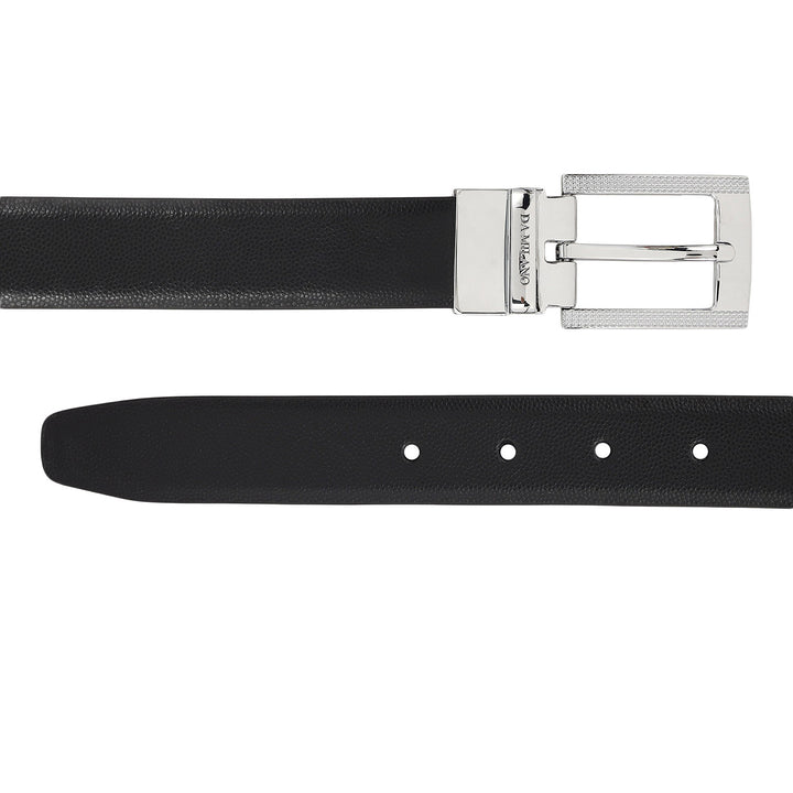 Formal Embossed Leather Reversible Mens Belt - Black & Blue