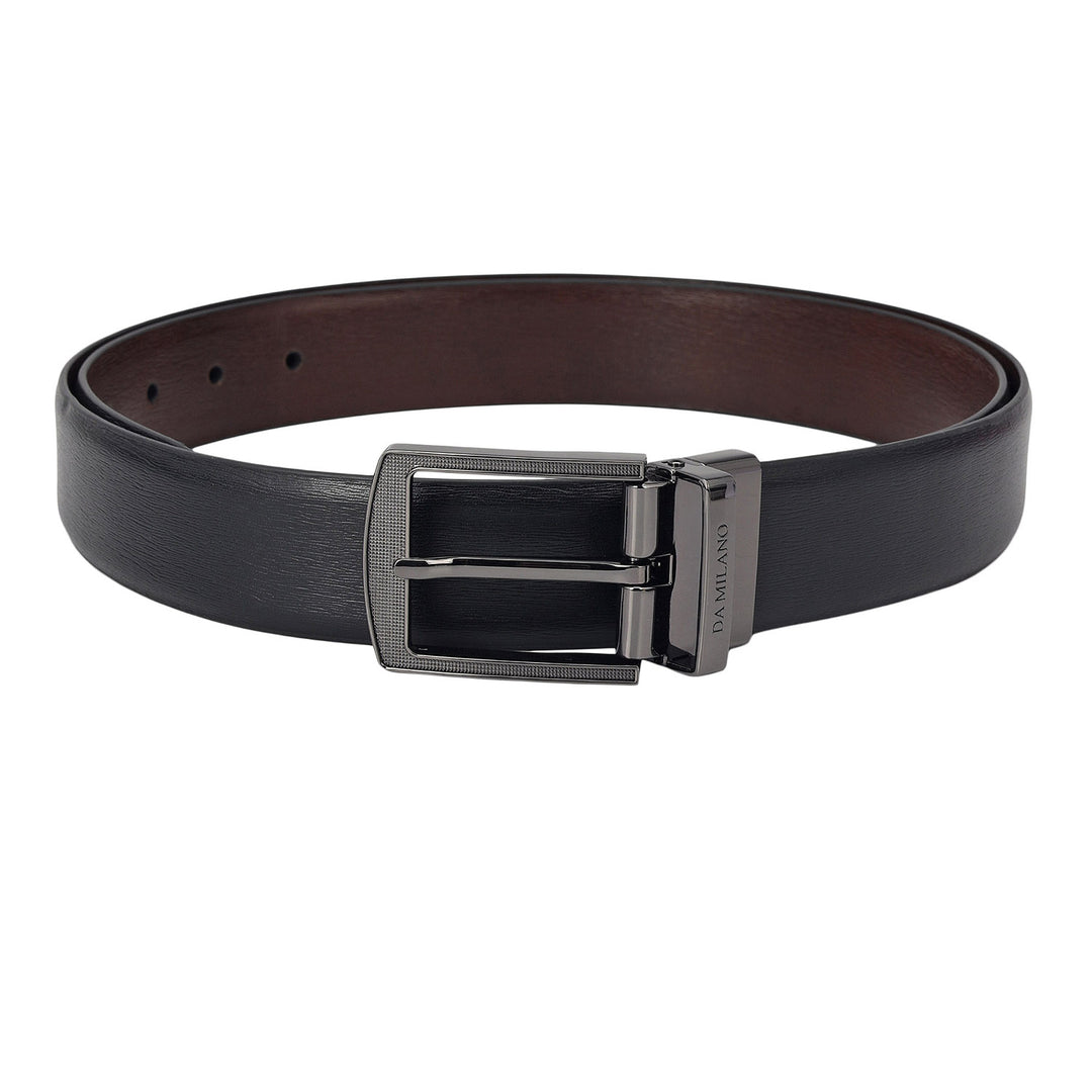Formal Aztec Leather Reversible Mens Belt - Black & Brown