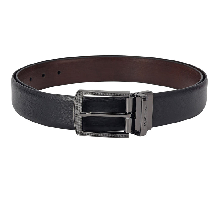 Formal Aztec Leather Reversible Mens Belt - Black & Brown