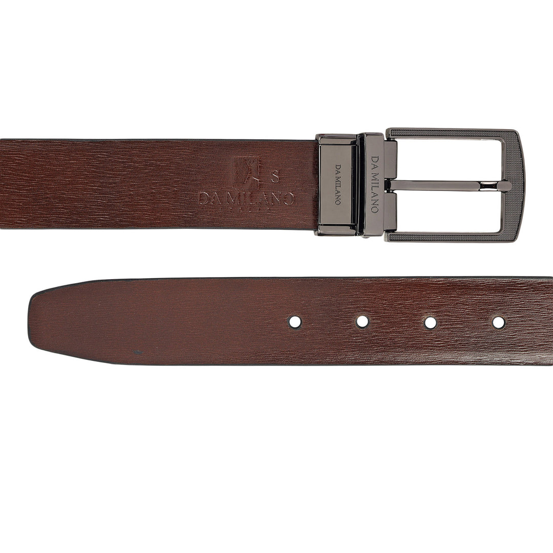 Formal Aztec Leather Reversible Mens Belt - Black & Brown