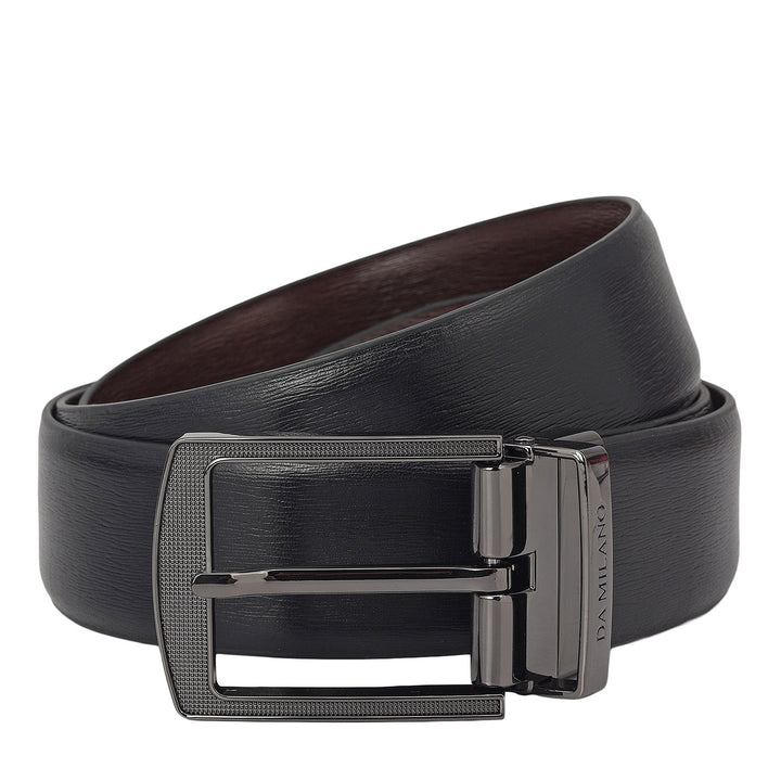 Formal Aztec Leather Reversible Mens Belt - Black & Brown