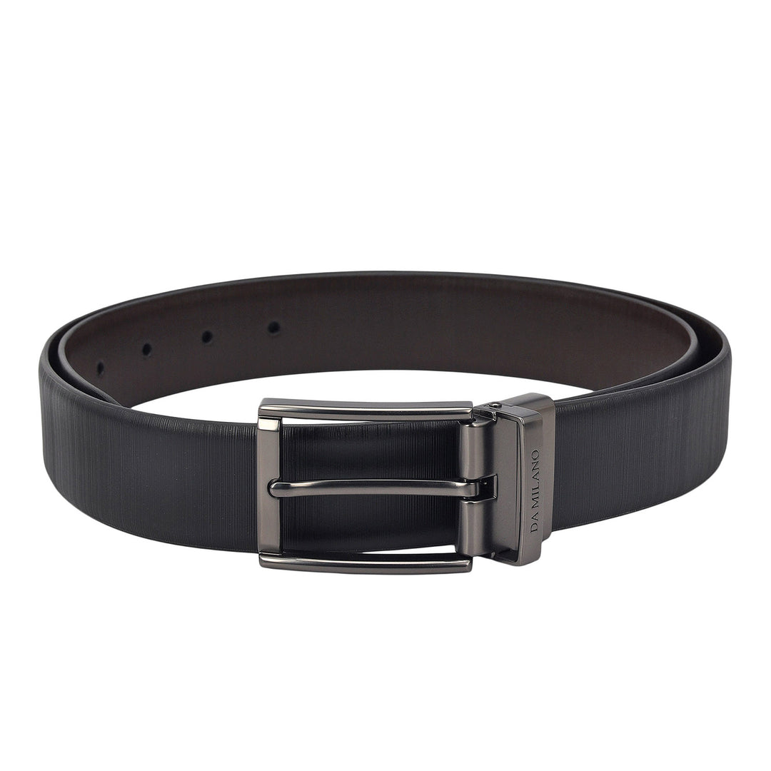 Formal Aztec Leather Mens Belt-Black & Brown