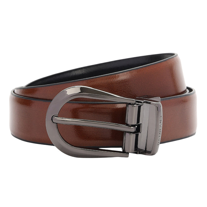Formal Aztec Leather Men's Belt- Cognac & Black