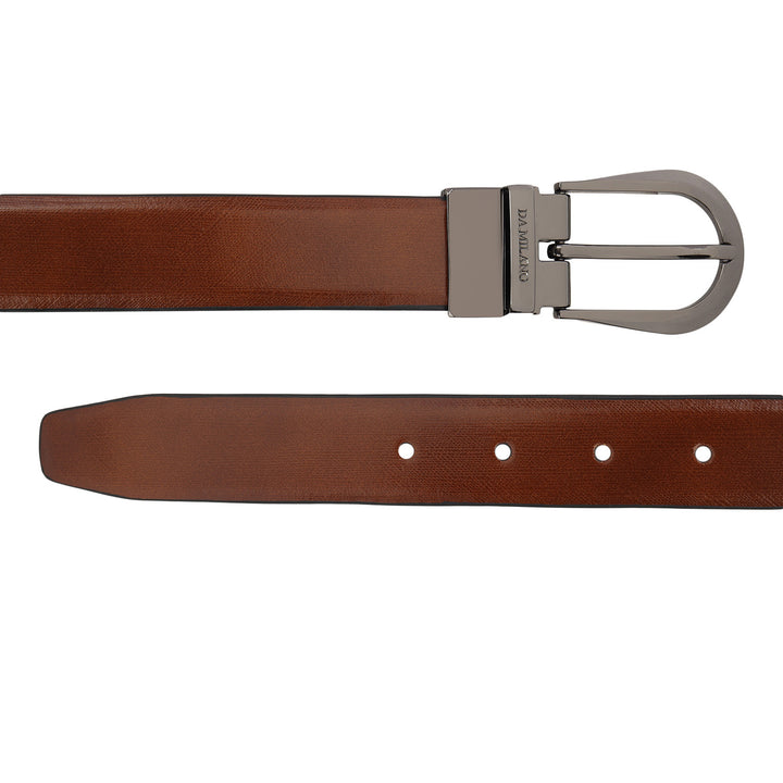 Formal Aztec Leather Men's Belt- Cognac & Black