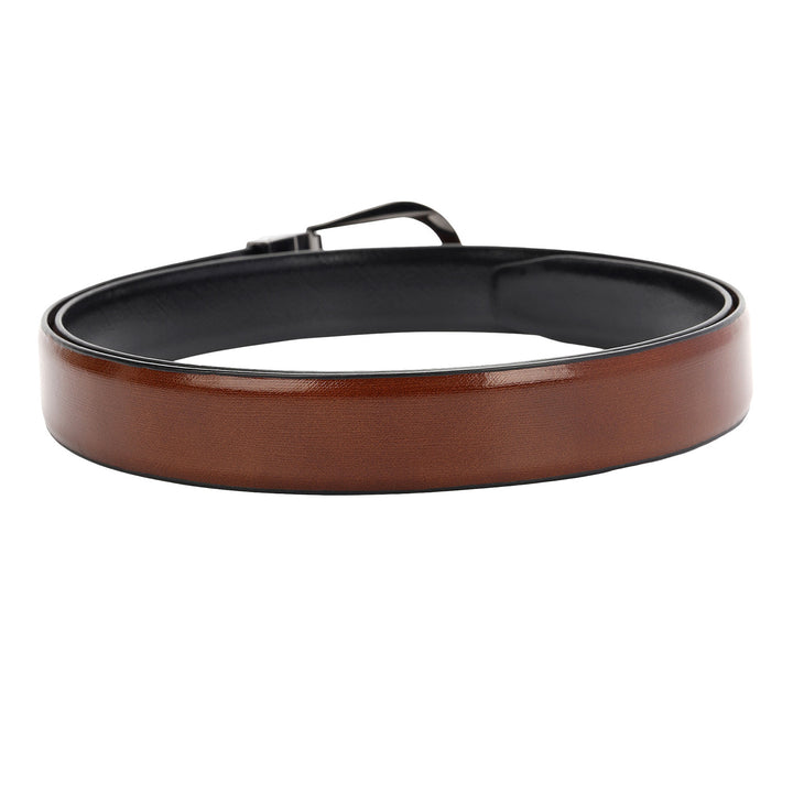 Formal Aztec Leather Men's Belt- Cognac & Black