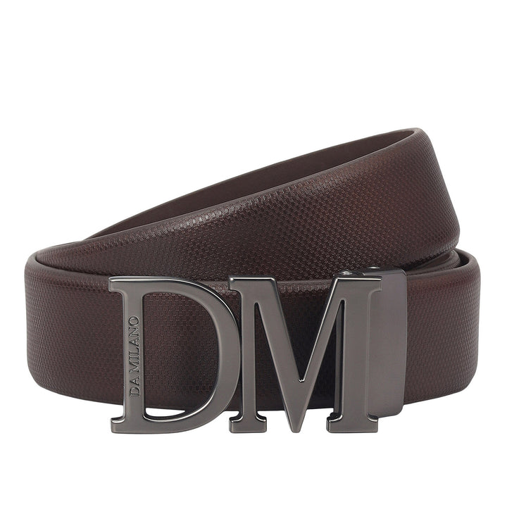 Formal Embossed Leather Mens Belt-Brown