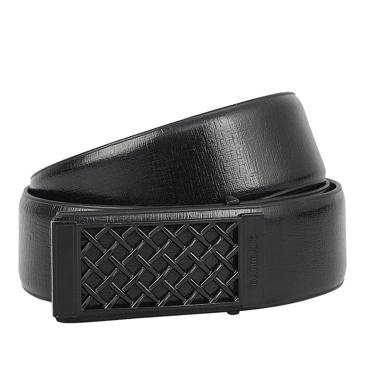 Semi Formal Aztec Leather Mens Belt - Black