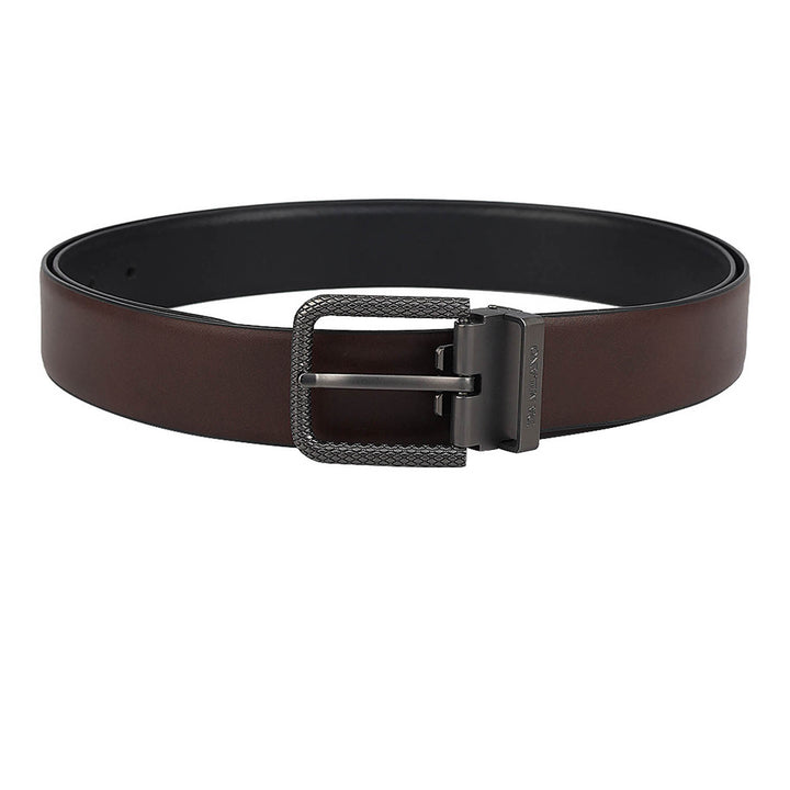 Casual Plain Leather Mens Belt - Brown