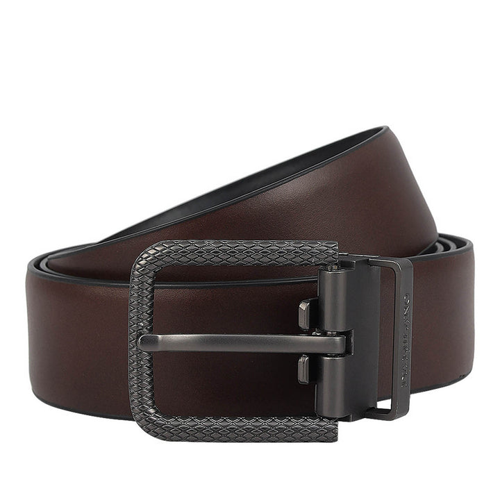 Casual Plain Leather Mens Belt - Brown