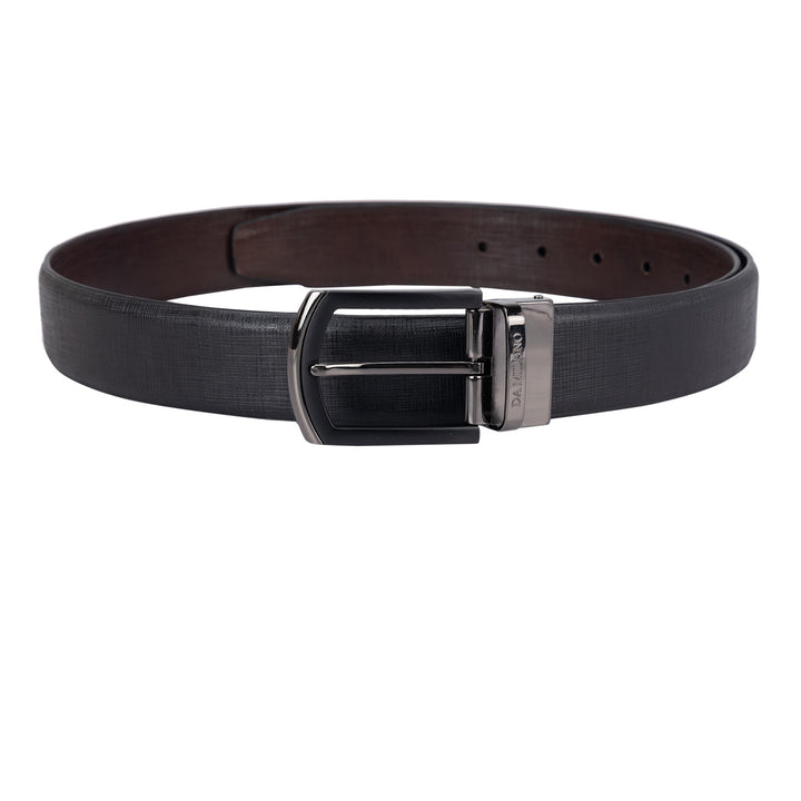Formal Matrix Leather Reversible Mens Belt - Black & Brown