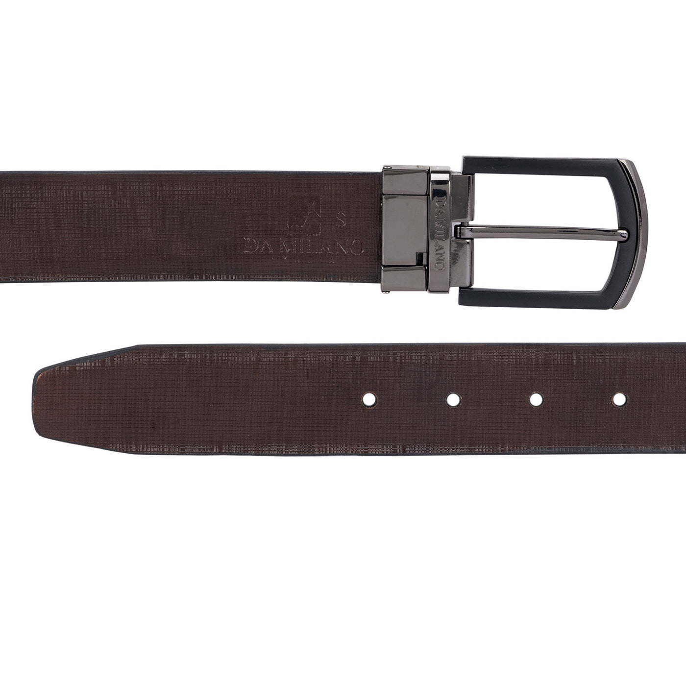 Formal Matrix Leather Mens Belt - Black & Brown