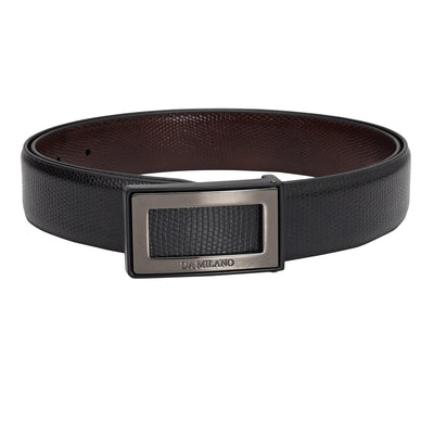 Formal Fish Leather Mens Belt - Black