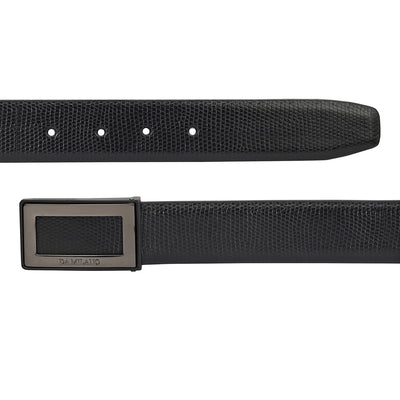 Formal Fish Leather Mens Belt - Black