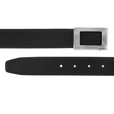 Formal Saffiano Leather Mens Belt - Black