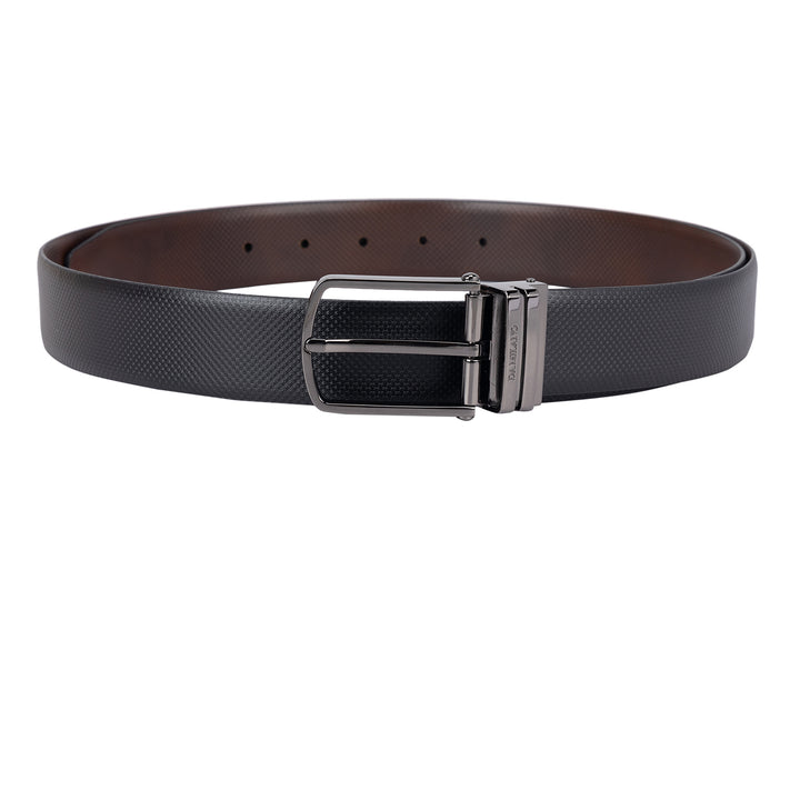 Formal Fish Leather Mens Belt - Black & Brown