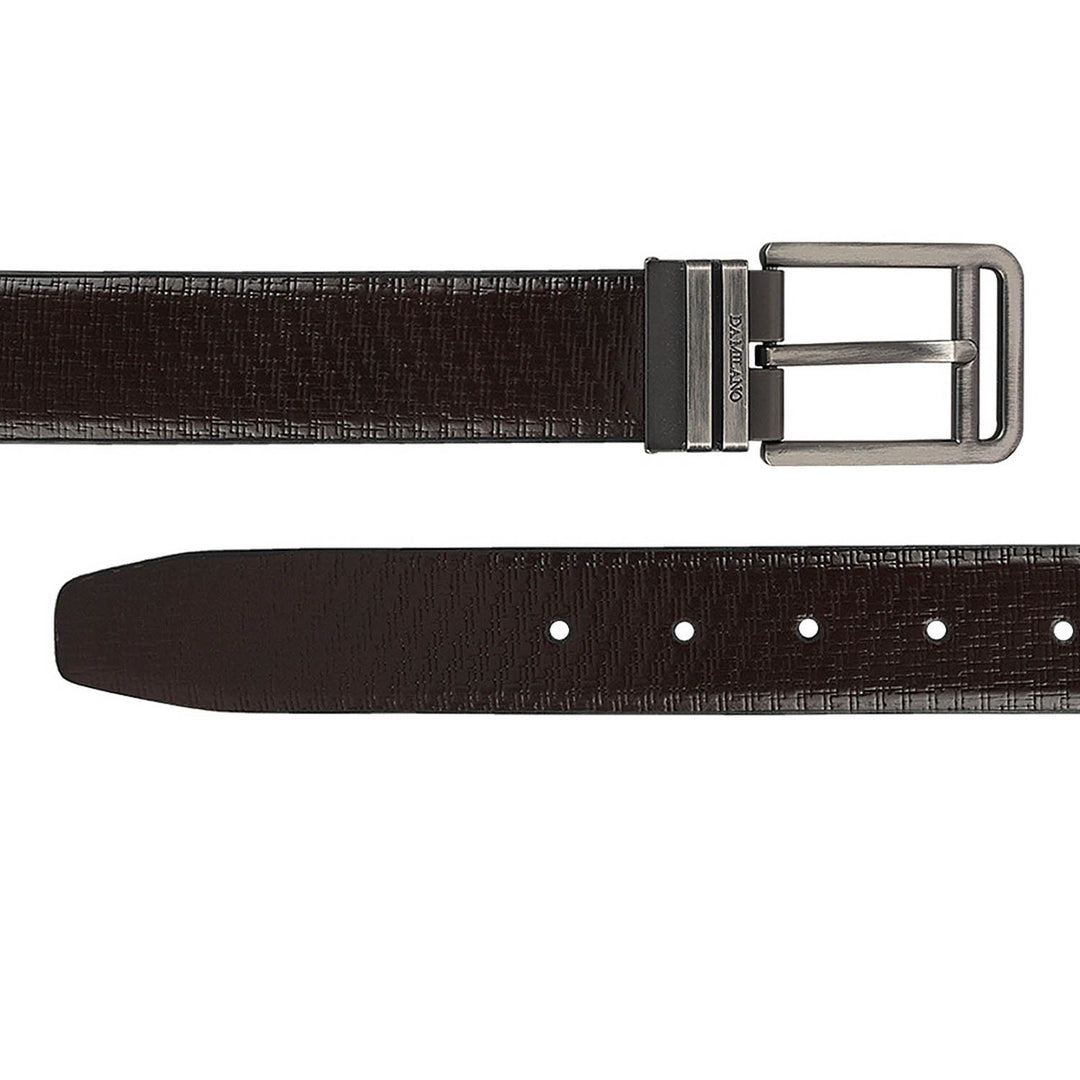 Casual Mat-Emboss Leather Mens Belt - Brown