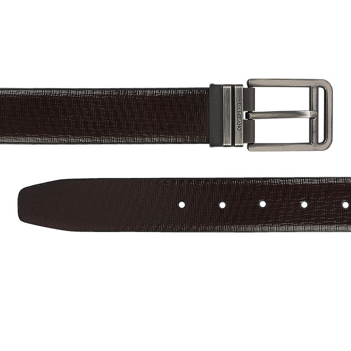 Casual Mat-Emboss Leather Mens Belt - Brown