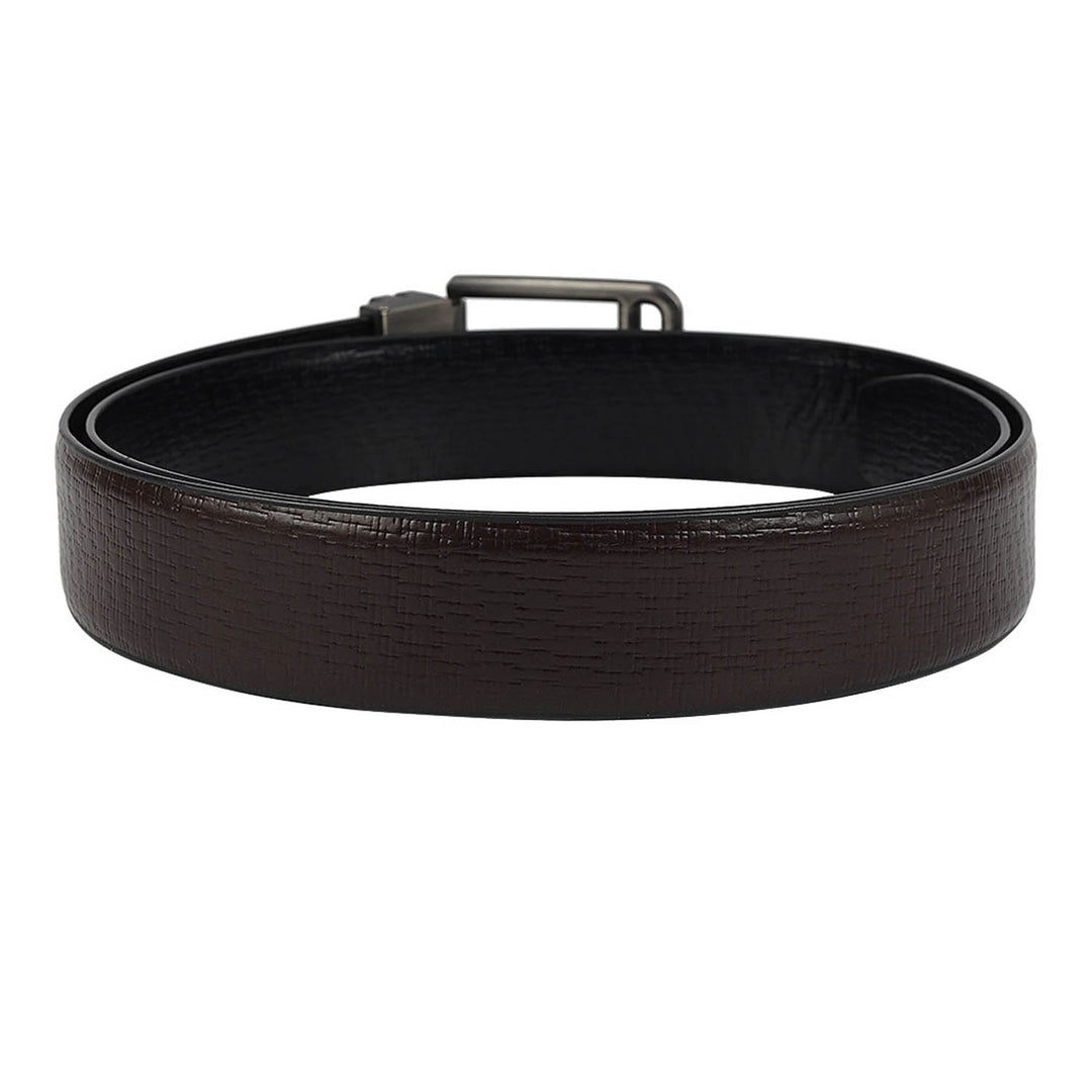 Casual Mat-Emboss Leather Mens Belt - Brown