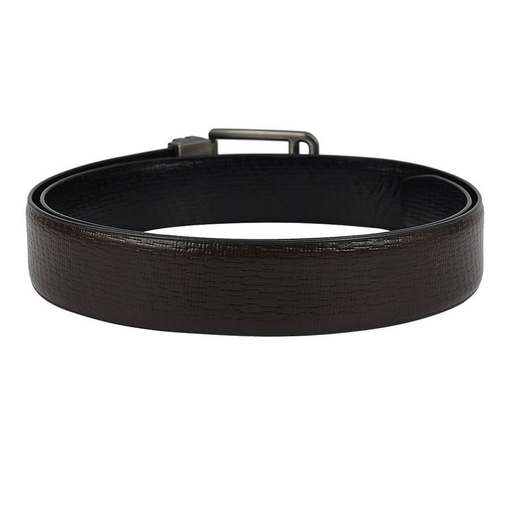 Casual Mat-Emboss Leather Mens Belt - Brown