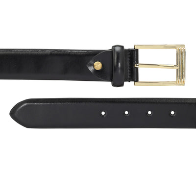 Formal Plain Leather Mens Belt - Black