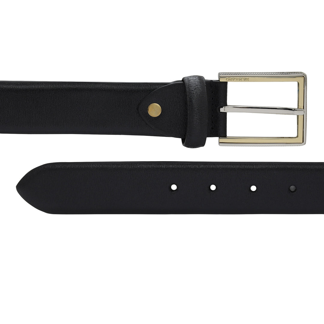 Formal Aztec Leather Mens Belt - Black