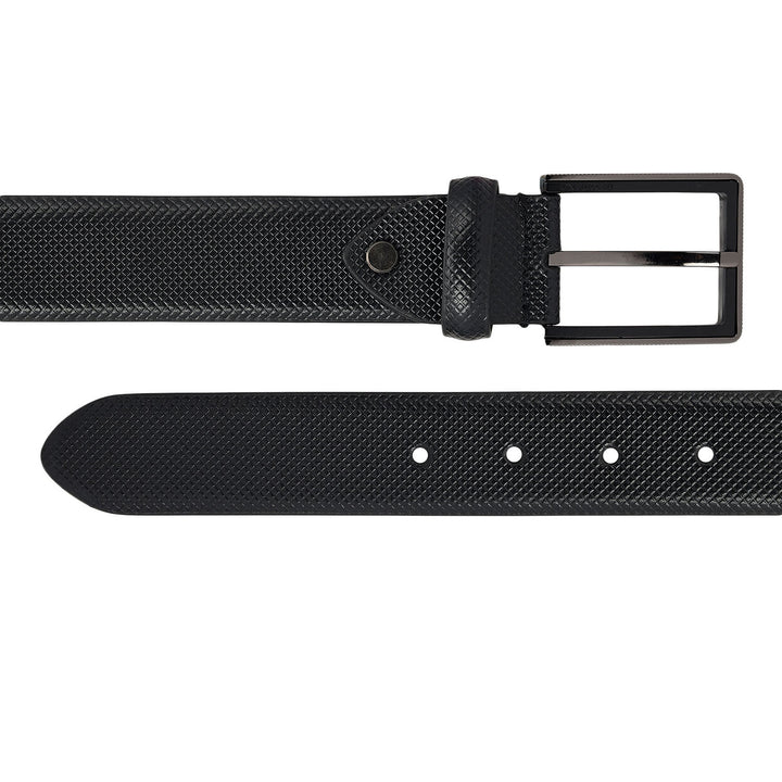 Formal Embossed Leather Mens Belt-Black