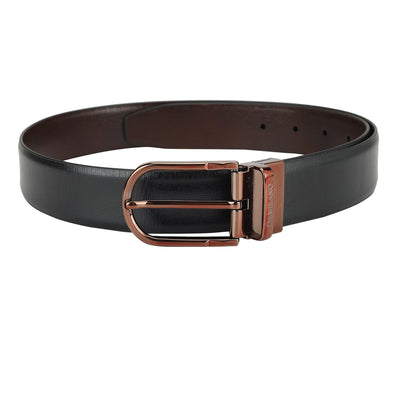 Formal Aztec Leather Reversible Mens Belt - Black & Brown