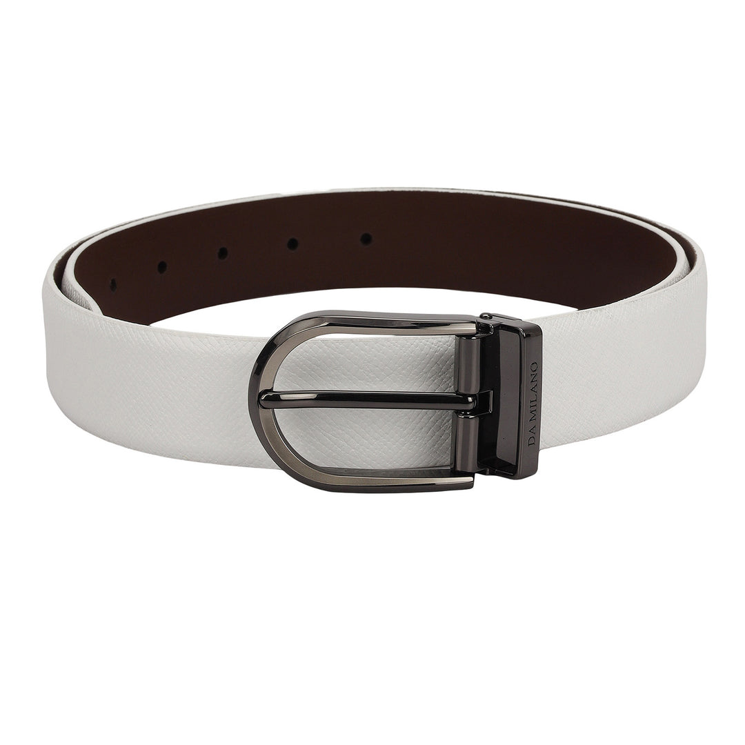 Casual Franzy Leather Mens Belt - White