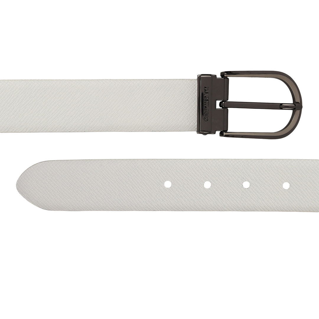 Casual Franzy Leather Mens Belt - White