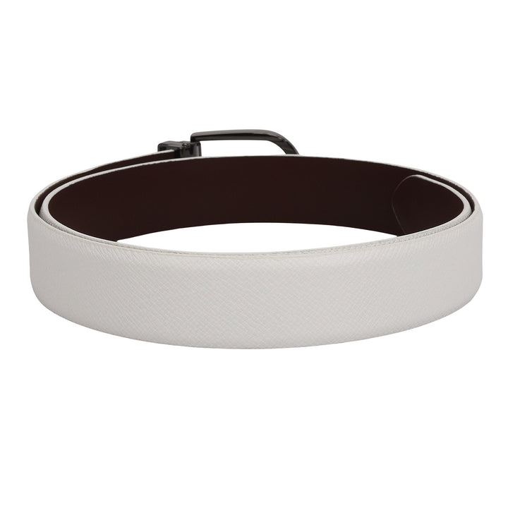 Casual Franzy Leather Mens Belt - White