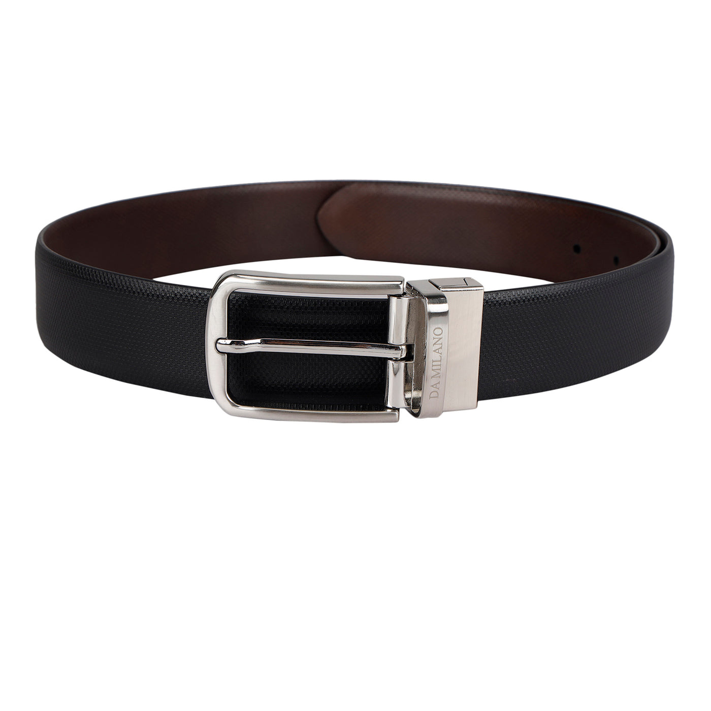 Formal Fish Leather Reversible Mens Belt - Black & Brown