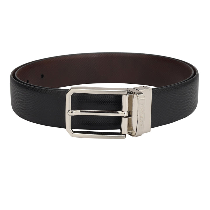 Formal Fish Leather Mens Belt - Black & Brown