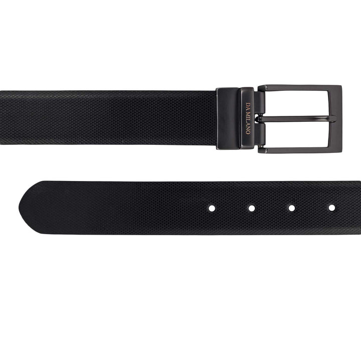 Formal Embossed Leather Mens Belt-Black & Brown