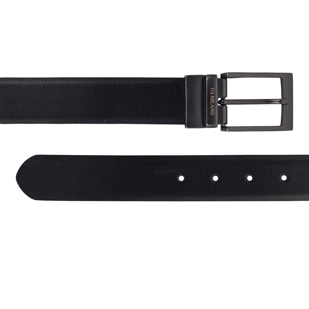 Formal Embossed Leather Mens Belt-Black & Brown
