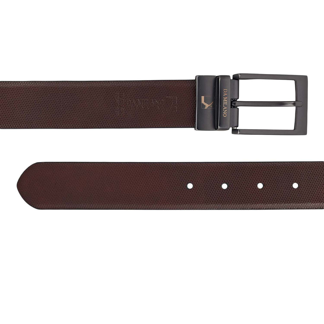 Formal Embossed Leather Mens Belt-Black & Brown