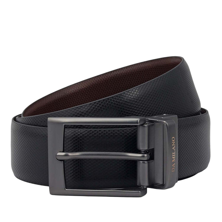 Formal Embossed Leather Mens Belt-Black & Brown