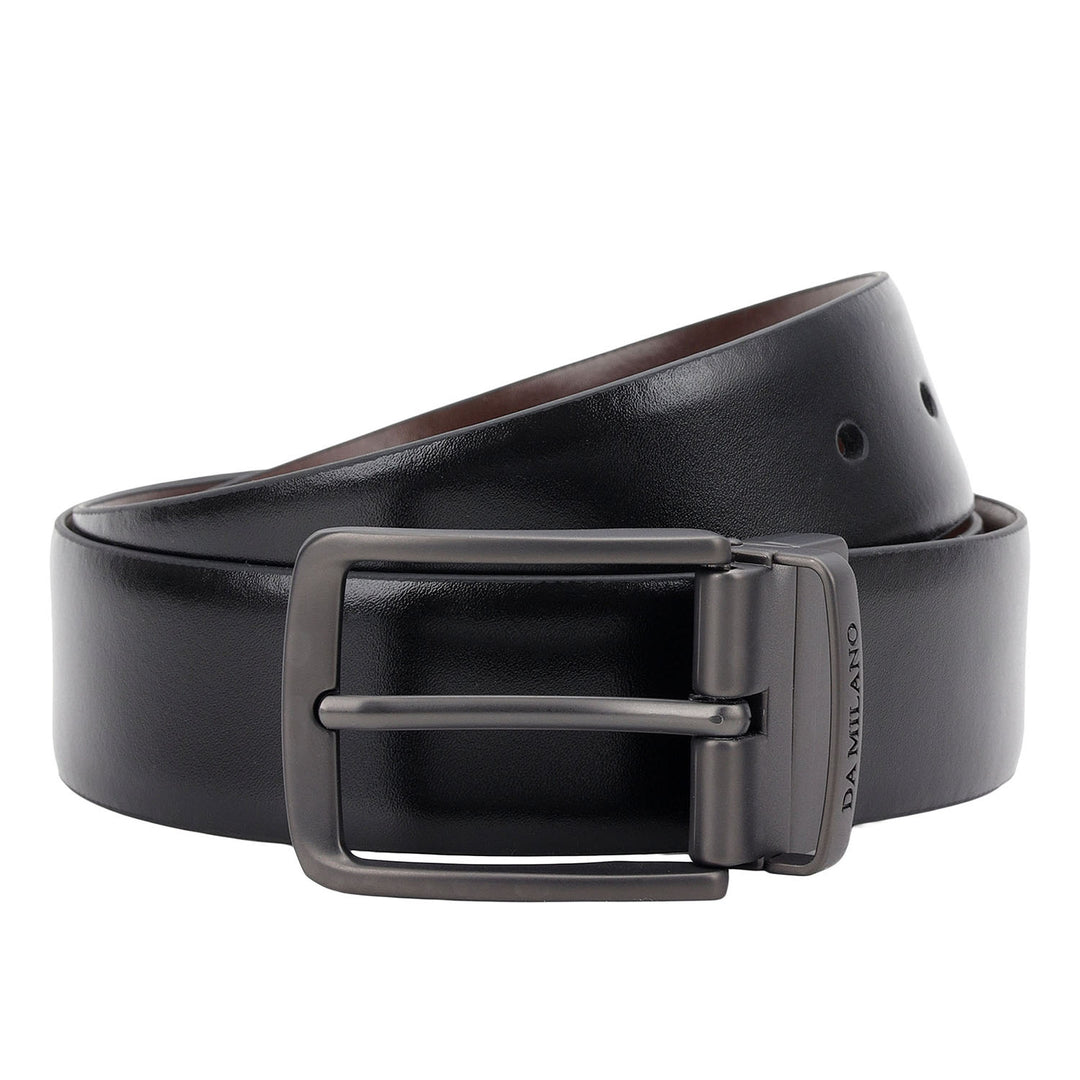 Formal Plain Leather Mens Belt-BLACK
