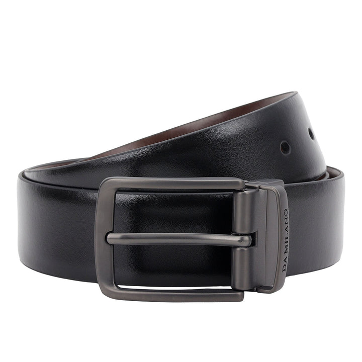 Formal Plain Leather Mens Belt-BLACK