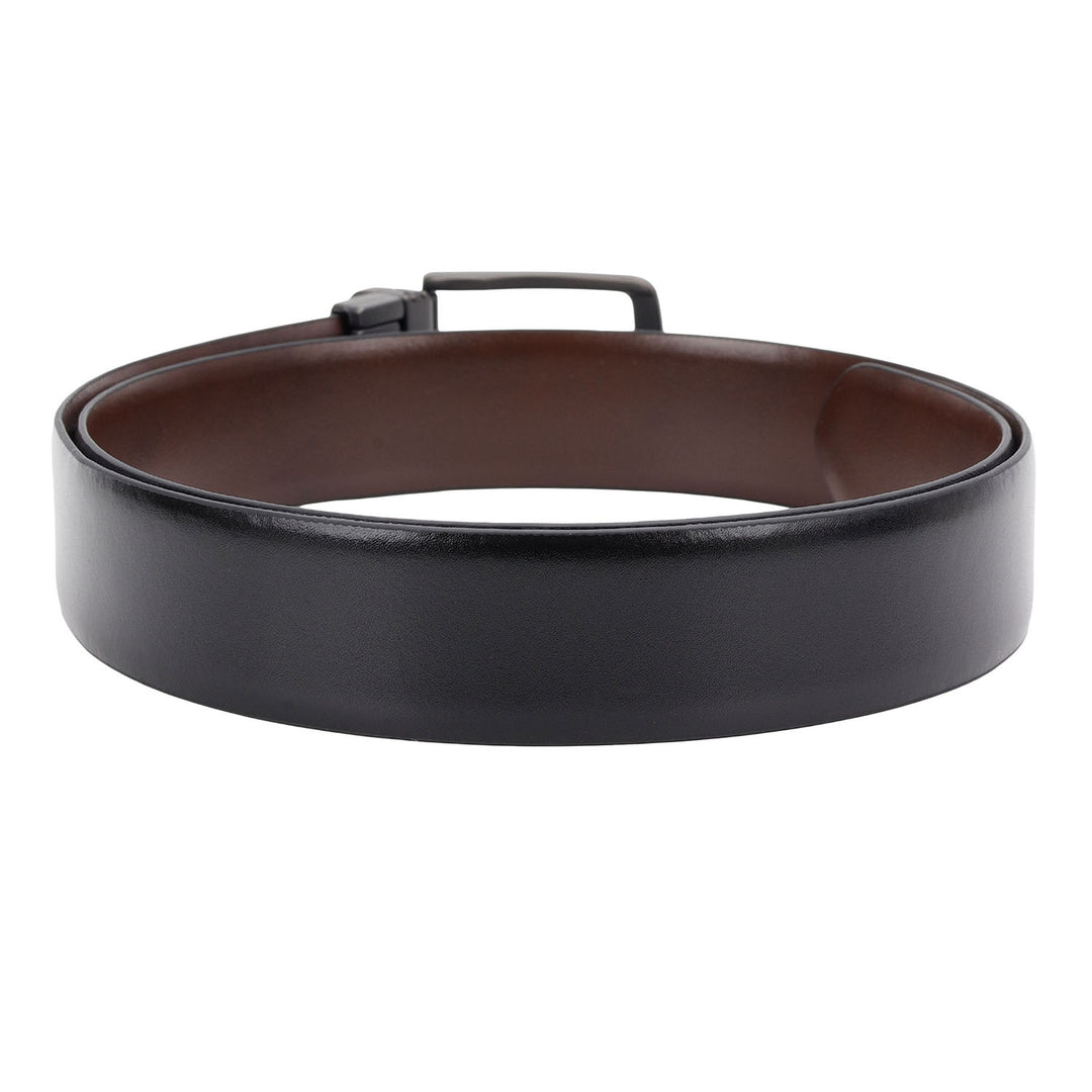 Formal Plain Leather Mens Belt-BLACK