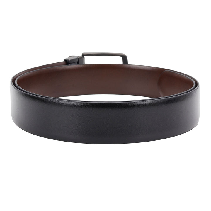 Formal Plain Leather Mens Belt-BLACK