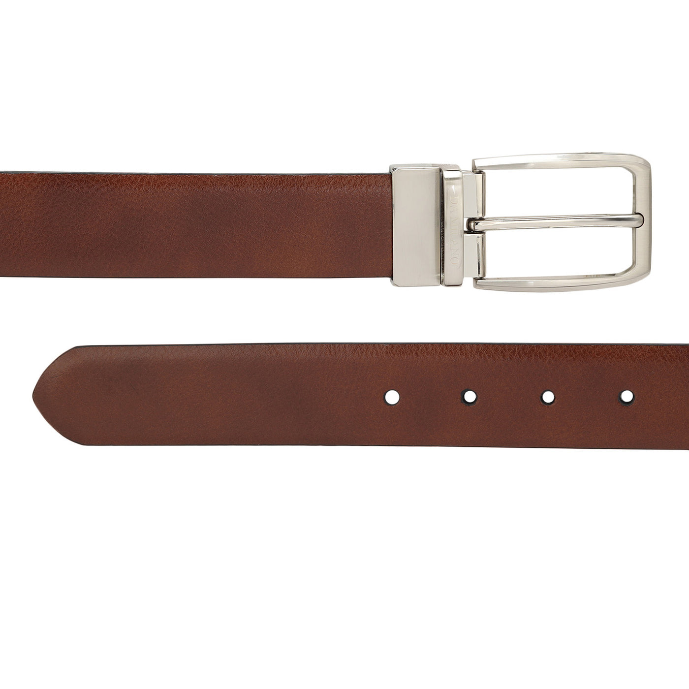 Formal Wax Leather Mens Belt - Cognac & Black