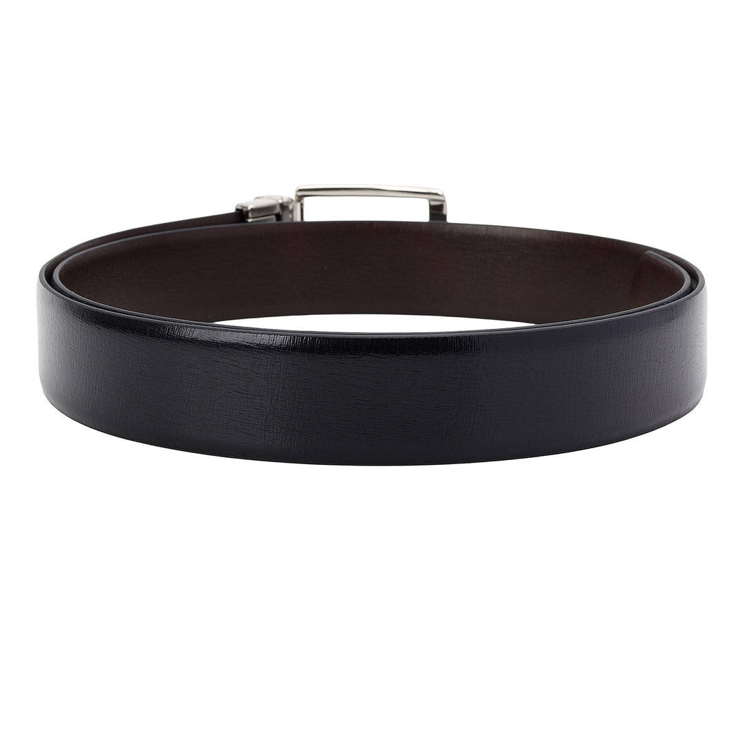 Formal Saffiano Leather Mens Belt-BLACK