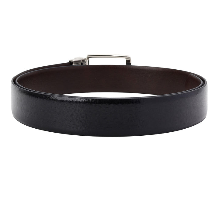 Formal Saffiano Leather Mens Belt-BLACK