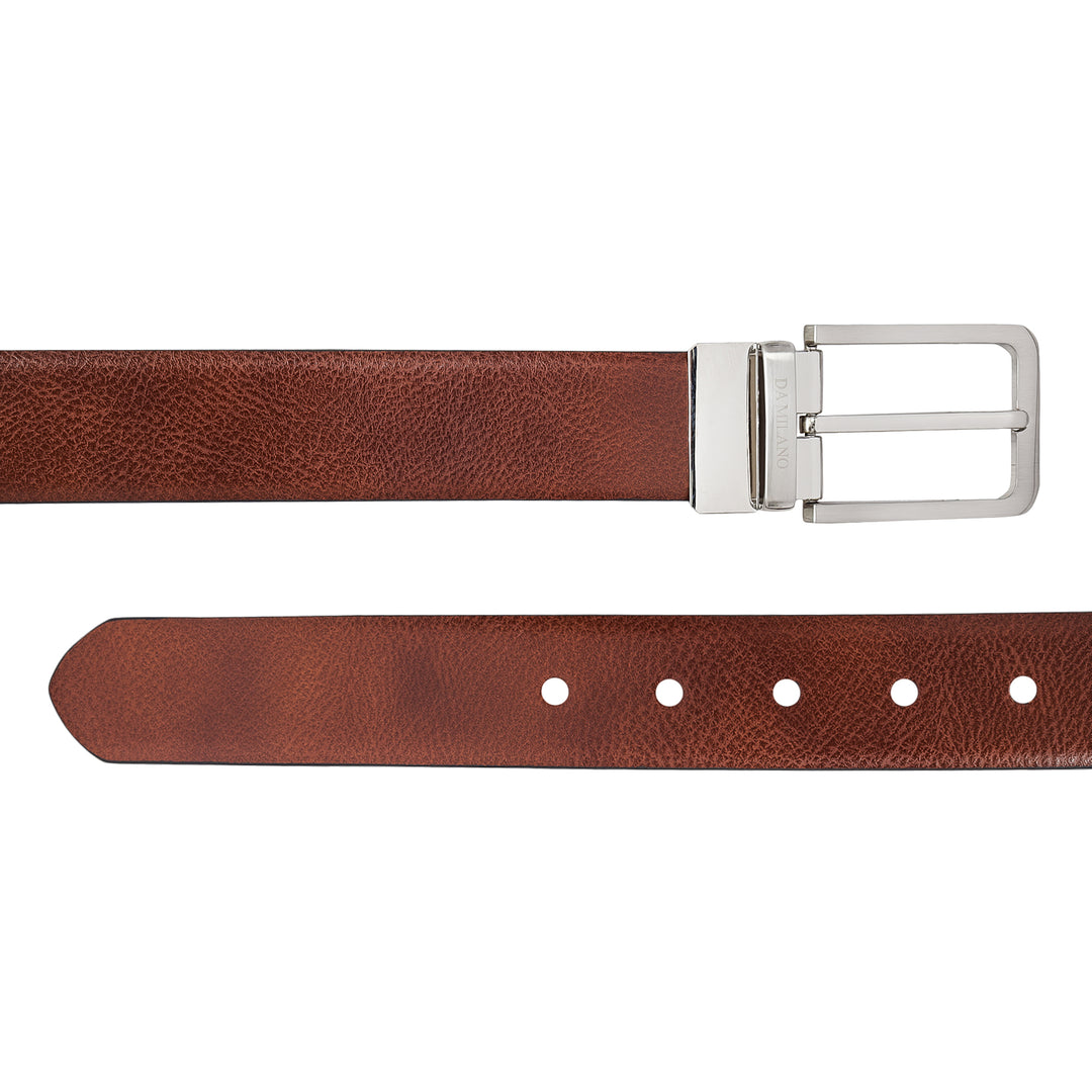 Formal Wax Leather Reversible Mens Belt - Cognac & Black