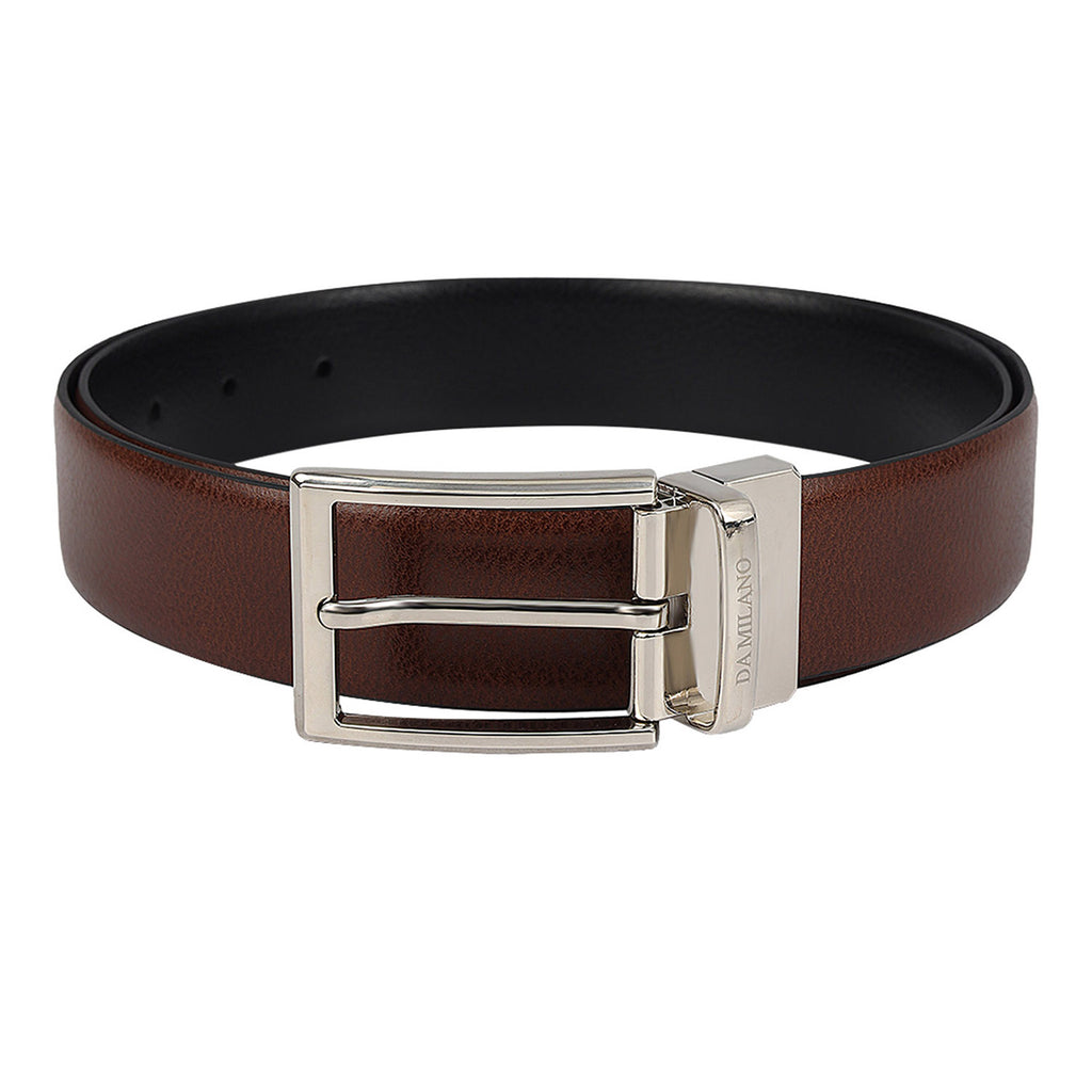 Formal Wax Leather Reversible Mens Belt - Cognac & Black – Da Milano